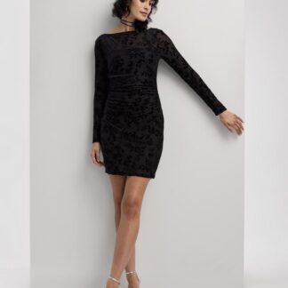 Long-sleeve bodycon mini dress front view