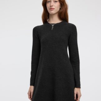 Long-sleeve crew-neck swing sweater dress product image