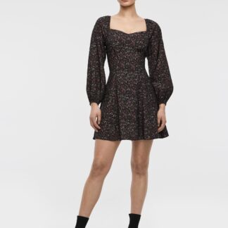 Product image of women's bustier dress with puff sleeves