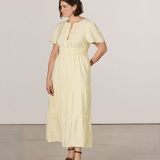 Women’s Short-Sleeve Split-Neck Maxi Dress - product image