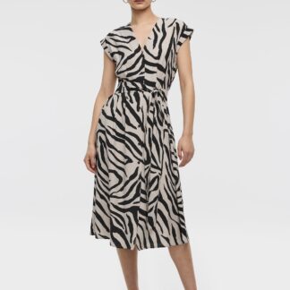 Women’s Extended-Sleeve V-Neck Belted Dress - main product image