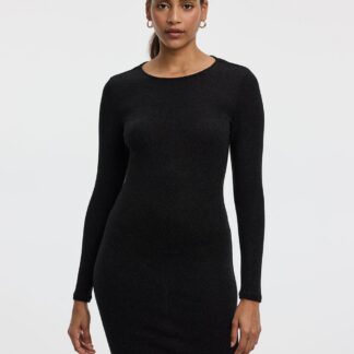 Long-sleeve mini bodycon shimmery dress