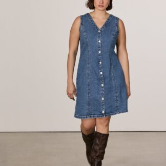 Sleeveless denim mini dress product image